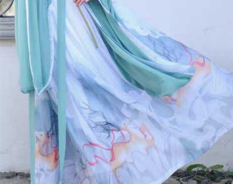 转卖如梦霓裳汉服女襦裙广袖鹿鸣交领齐腰大袖...