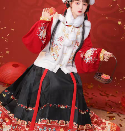 包邮全套裳云兮新年战衣《福虎呈祥》明制汉服...