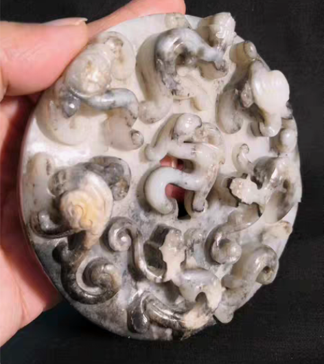 汉代高浮雕玉壁～古玉老玉和田白玉精品古玩收...