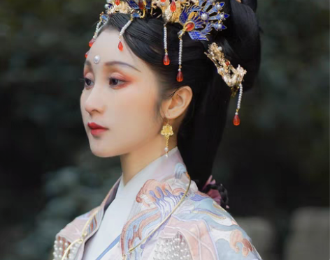 包邮【霜翎阁×都城南庄】发冠狄髻套装烧蓝明...