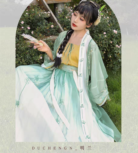 包邮都城南庄汉服明兰褙子齐腰襦裙吊带女中国...