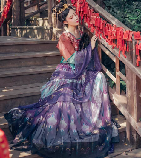 包邮都城南庄汉服 兰陵爵 袒领汉服齐腰襦裙...