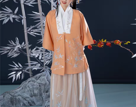 转卖清梳玉竹春明制汉服女正品原创对襟半袖汉...