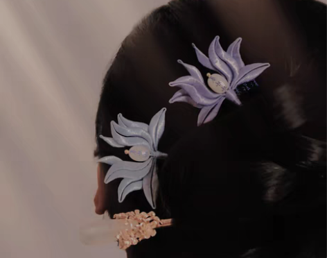 包邮素瑶清缠花小钗， 一对小钗，簪在发髻，...