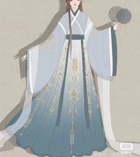 包邮艺缕原创九州正品汉服女魏晋风大袖交领襦...