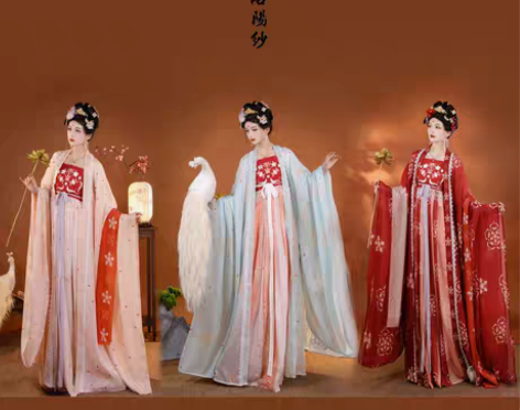 转卖五五年【洛阳纱】诃子裙原创唐风汉服一片...