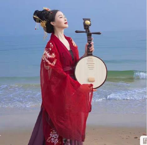 包邮五五年绝版原创汉服 凤归云红色M 对襟...