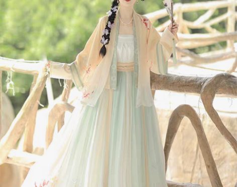 转卖星婉 宋制汉服女长袖短衫半袖褙子齐腰褶...