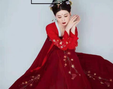 包邮五五年 汉服女原创设计 (花舞）刺绣齐...