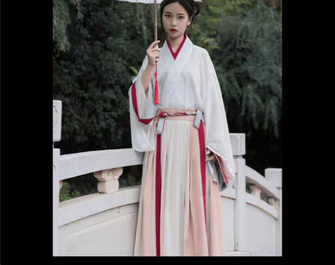 现货 五五年工作室原创汉服女秋色晋制交领齐...