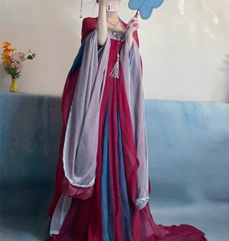 五五年原创汉服【妲己】女诃子裙唐制大袖衫仙...