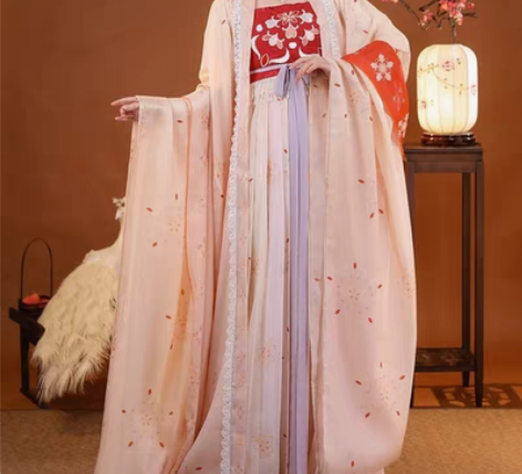 包邮五五年【洛阳纱】诃子裙原创唐风汉服一片...