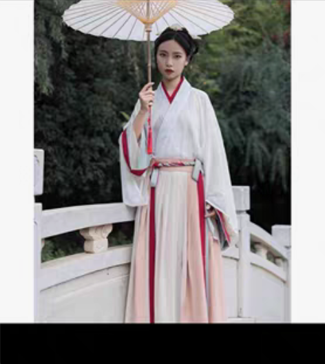 【秋色】五五年汉服女晋制交领齐腰一片式襦裙...