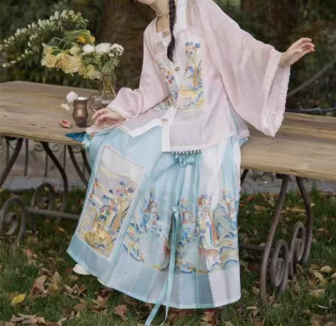 包邮(开学发货)七月夕灵鹿汉服全套L码,上...