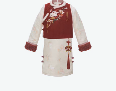 转卖七月夕汉服 逢春童装 国风原创印花改良...