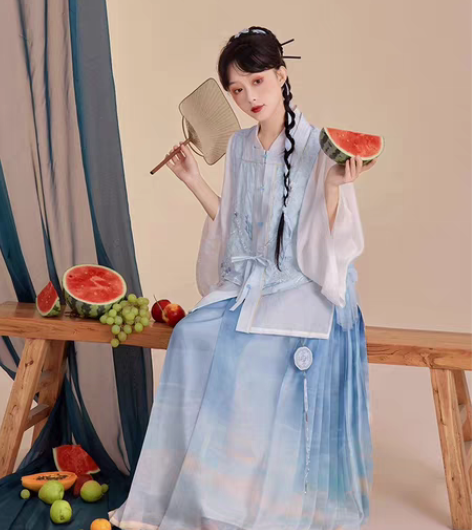 七月夕 与光同尘 八对褶马面改良汉服女夏 ...