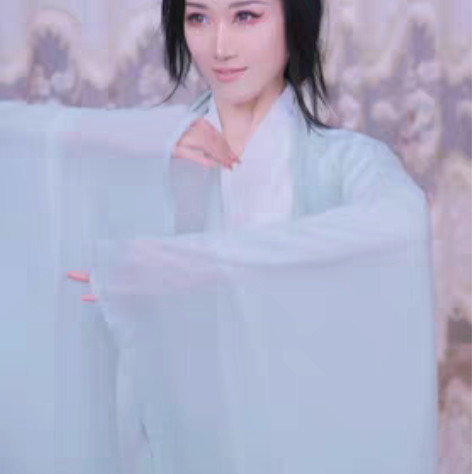 转卖绿色直裾汉服女夏款上班穿古装魏晋风夏季...