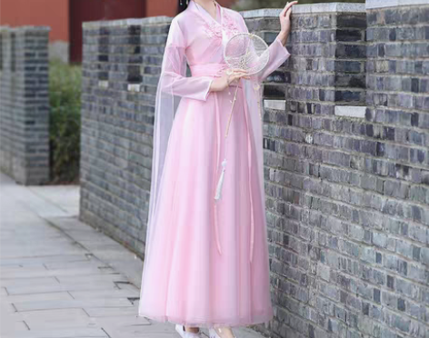 转卖粉色汉服女夏季古风超仙气古装中国风夏款...