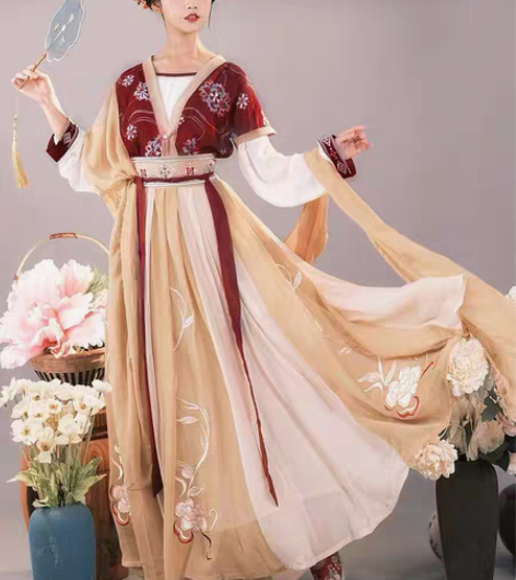 耀春醉芙蓉原创汉服女中国风唐制背子对襟衫十...