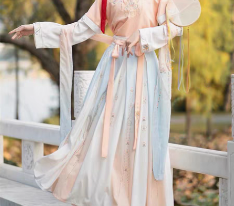 包邮珍缕千禧寻汉服女春季唐制坦领敦煌飞天中...