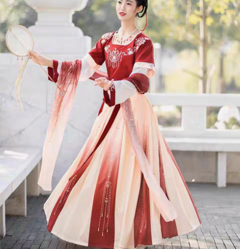 包邮珍缕旗舰店 千禧寻坦领 汉服 唐制 半...