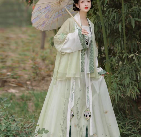 包邮汉旭原创汉服女明制夏季马面裙团子对交穿...