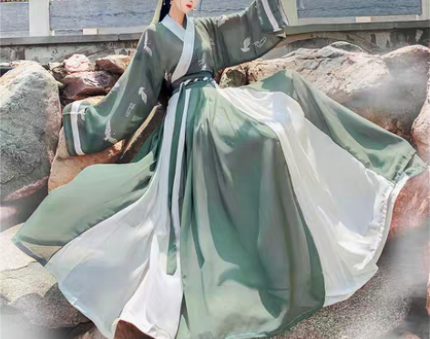 转卖汉旭长安故里汉服女齐腰襦裙晋制交领三件...