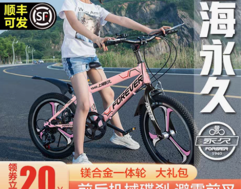 转卖永久儿童自行车单车女孩6-8-10-1...