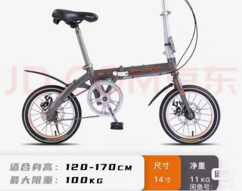 菲利普折叠自行车，16寸，折叠可放后备箱。...