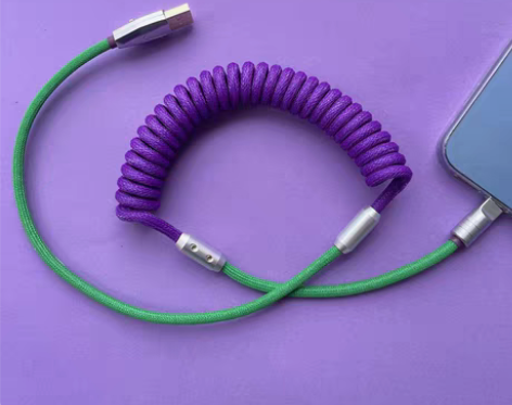 转卖造物社手工苹果快充弹簧线充电线Type...