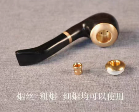 包邮手工实木乌木小烟斗老式滤弯式男士烟斗烟...