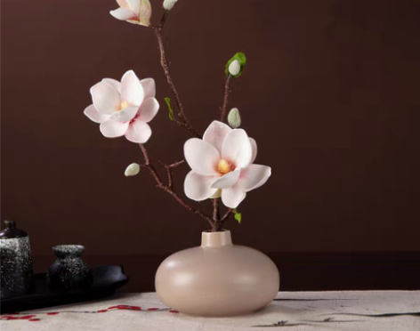 转卖高档中式玉兰花仿真花摆件干花花束餐桌桌...