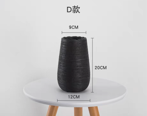 转卖现代简约北欧陶瓷手工拉丝花瓶摆件白色插...