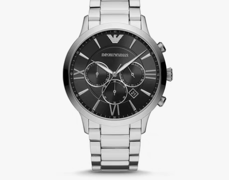 转卖Armani阿玛尼时尚黑表盘钢带手表男...