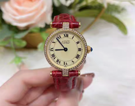 包邮卡地亚 Cartier 中古款 红色皮...