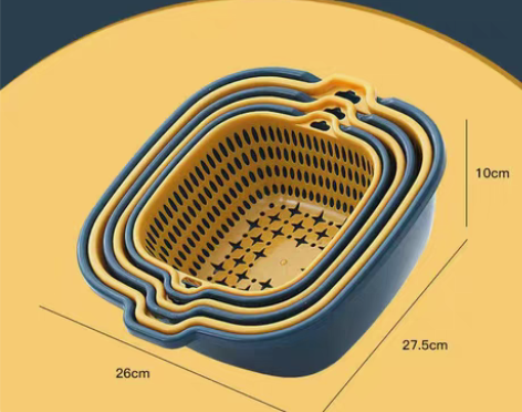 包邮双层塑料洗菜盆沥水篮子厨房神器多功能客...