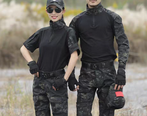 转卖夏季蛙服战术套装短袖迷彩服男女新款透气...