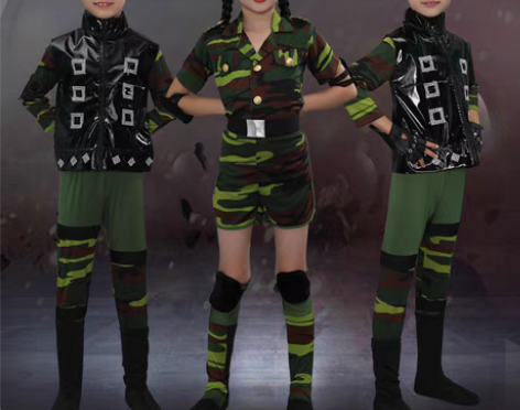 转卖六一儿童兵娃娃舞蹈服幼儿园演出服装迷彩...