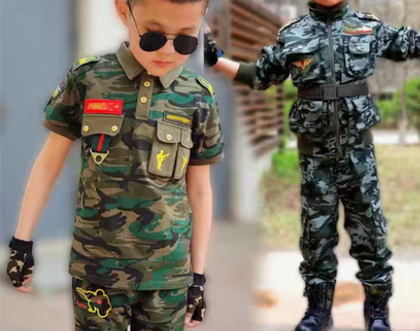 转卖儿童迷彩服套装男童特种兵衣服小孩当兵纯...