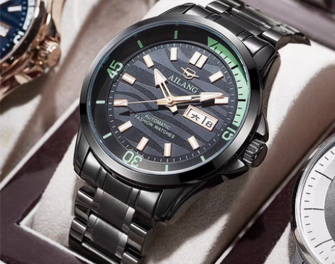 转卖正品十大艾浪官方手表男士机械表全自动黑...