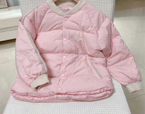 包邮中后棉女童棒球面包棉服110码 衣长4...