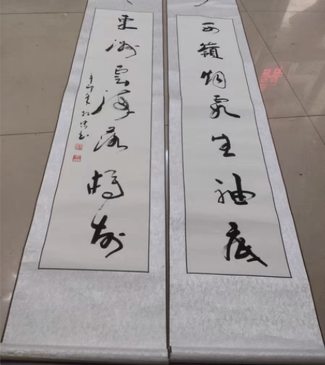 包邮书法 对联一副 写的啥我也忘了，不过看...