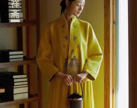 包邮吉祥斋【骊龙阁】刺绣上衣 羊毛面料,舒...