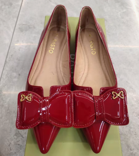 包邮35码百丽旗下品牌百思图红色女士单鞋 ...