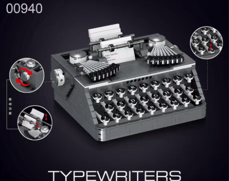 包邮新款哲高mini00940积木打字机复...