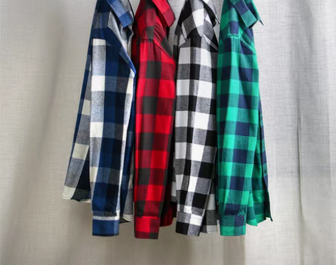 转卖春秋磨毛纯棉格子衬衫男韩版修身长袖衬衣...