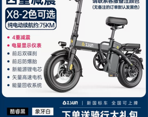 转卖德国尊尚折叠电动自行车锂电池代驾超轻小...