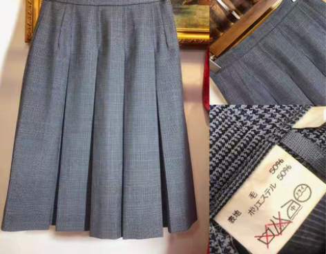 包邮日本正统校供JK半身裙古着学生裙 面料...