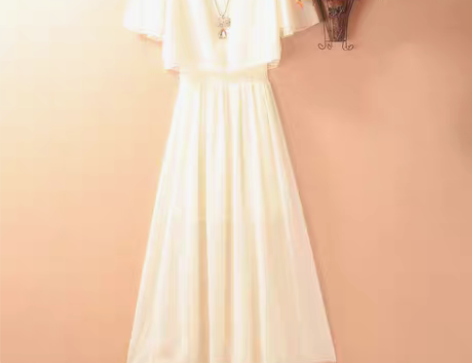 转卖2020新荷叶领雪纺夏装淑女气质连衣裙...