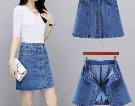 转卖牛仔裙半身裙2018夏季新款学生高腰宽...